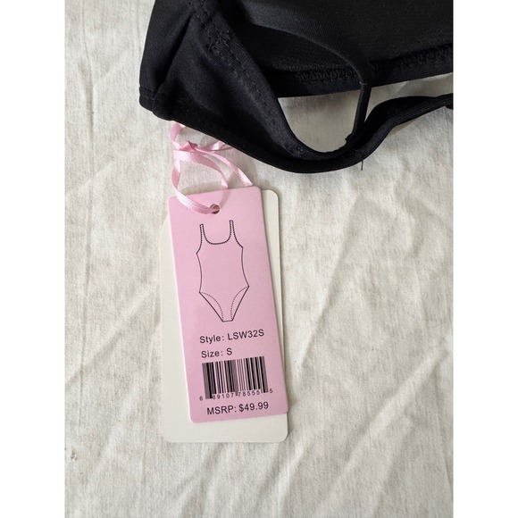 Emme Jordan Black Bikini Set Ring Detail Tie Straps Swimsuit small size‎ - Picture 6 of 8